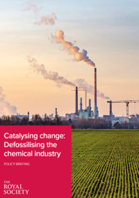 royal society policy briefing  catalysing change defossilising the chemical industry front cover